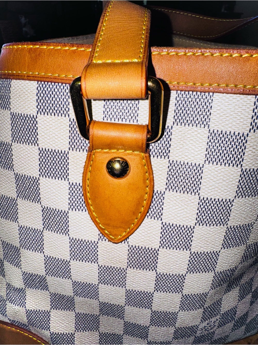 Authentic Louis Vuitton Damier Azur Hampstead PM Hand Bag 2009 Spain White - Picture 14 of 17